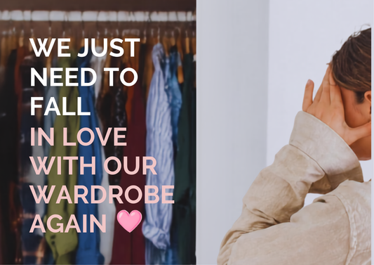Woman standing outside her wardrobe looking stressed and wondering what to wear for an event.