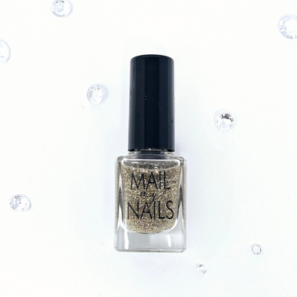 glitter gold nail polish in bottle